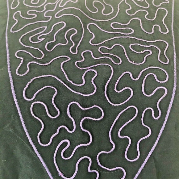 Polly Ellerman Tunic Womens Sz‎ 6 Black Purple Embroidered Vintage Hippie Boho - Picture 3 of 11